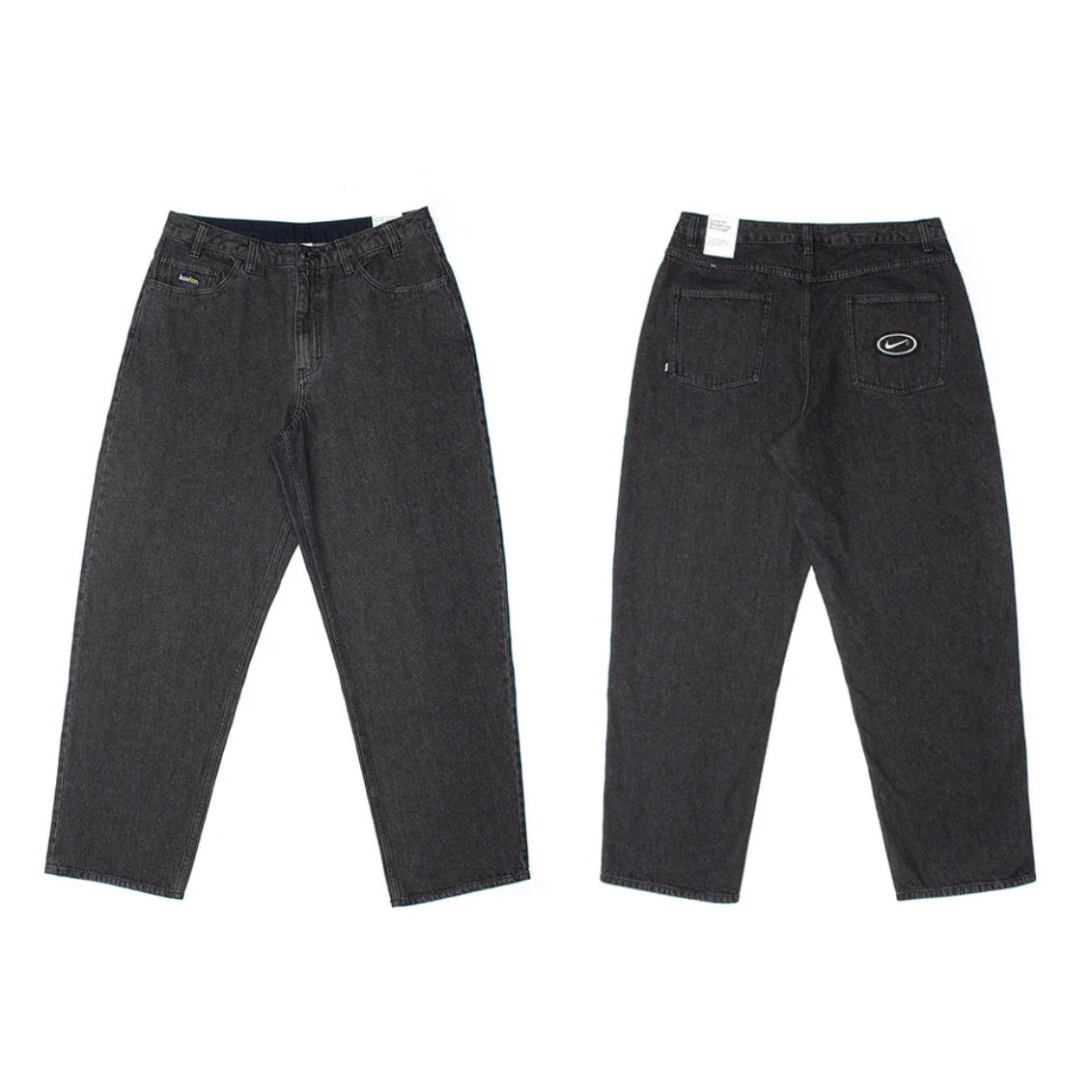 KOSTON AIR MAX 95 LOOSE DENIM PANTS - BLACK