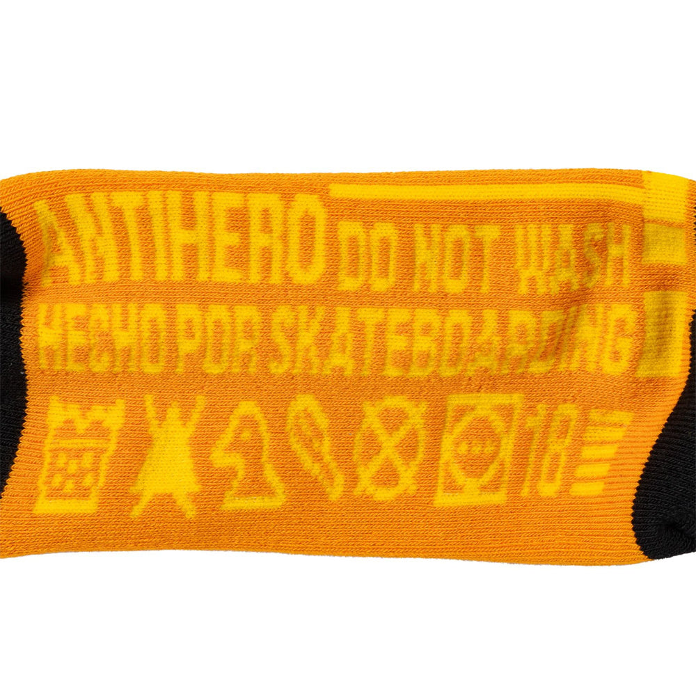 HECHO POR SKATE EMB SOCKS ORANGE/YELLOW