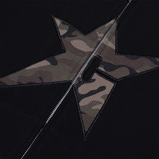 BLACK CAMO C-STAR THERMAL ZIP HOODIE
