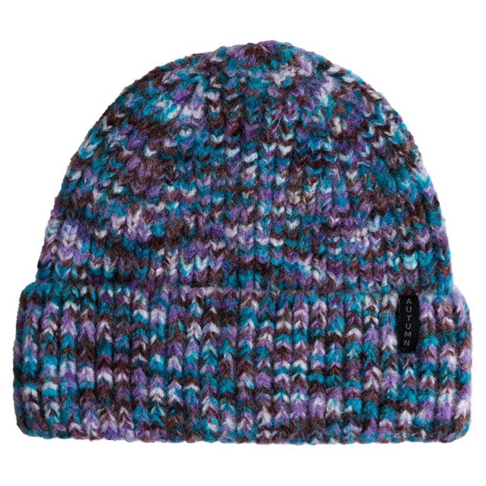 MARBLE KNIT PLUM BEANIE