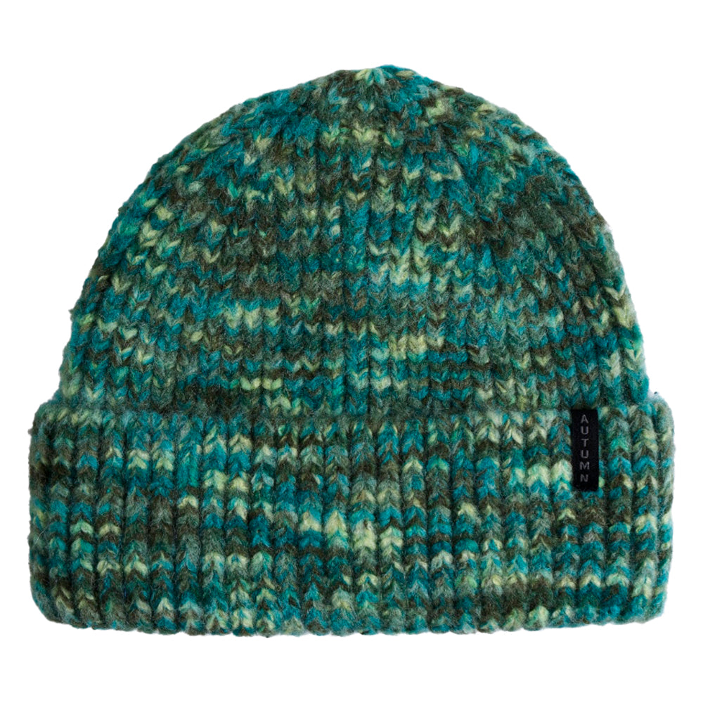 MARBLE KNIT TEAL BEANIE