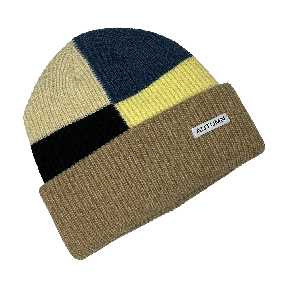 PATCHWORK BEANIE - KHAKI