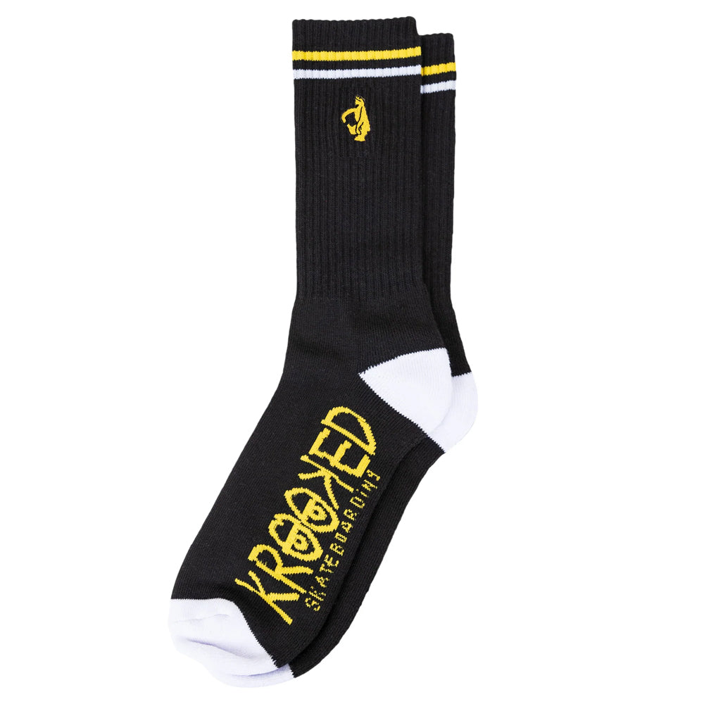 SHMOO EMB SOCK BLACK / WHITE / YELLOW