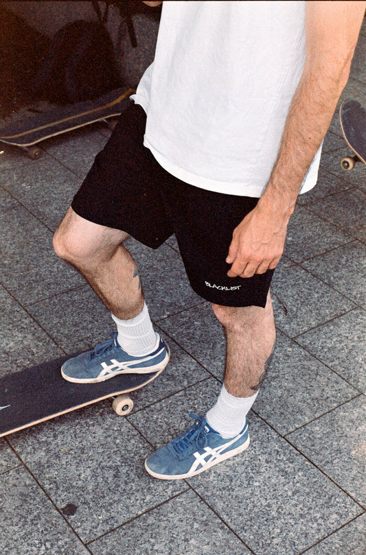 BLACKLISTRIGHTE EMBROIDERED TRAINING SHORTS