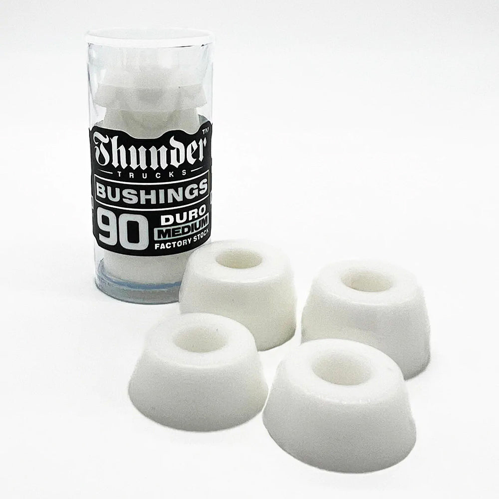 Thunder bushing set with four white bushings and 90 DU Bushing package tube