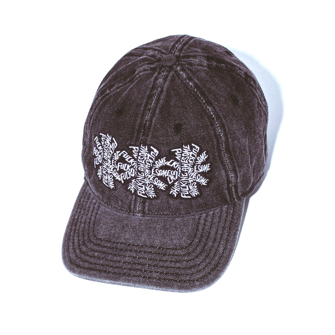 THREE SPIRAL WASHED DENIM 6-PANEL HAT