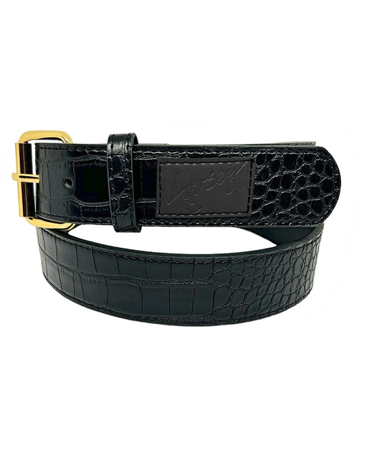 BLACK CROC BELT
