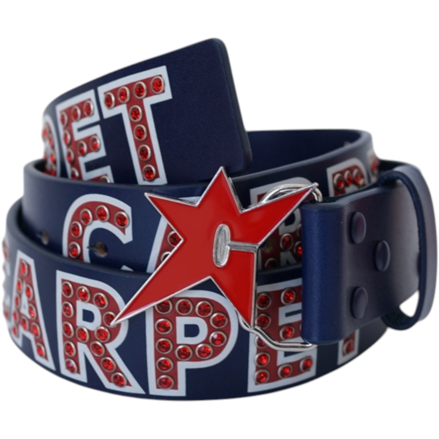 VARSITY RHINESTONE LEATHER BELT