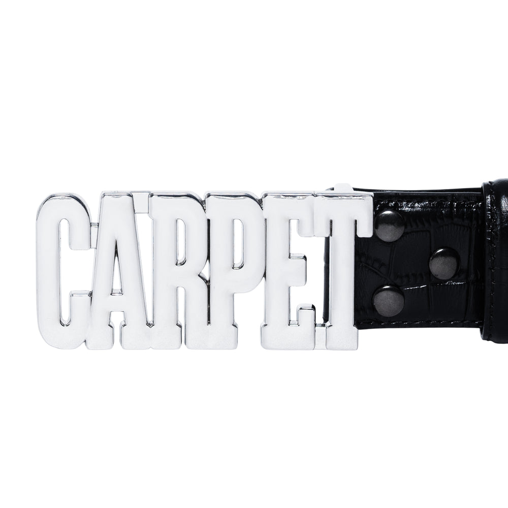 CROCSKIN LEATHER BELT (BLACK)