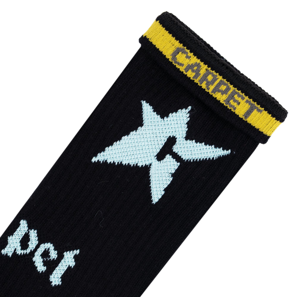 GLOW IN THE DARK C-STAR SOCK - BLACK