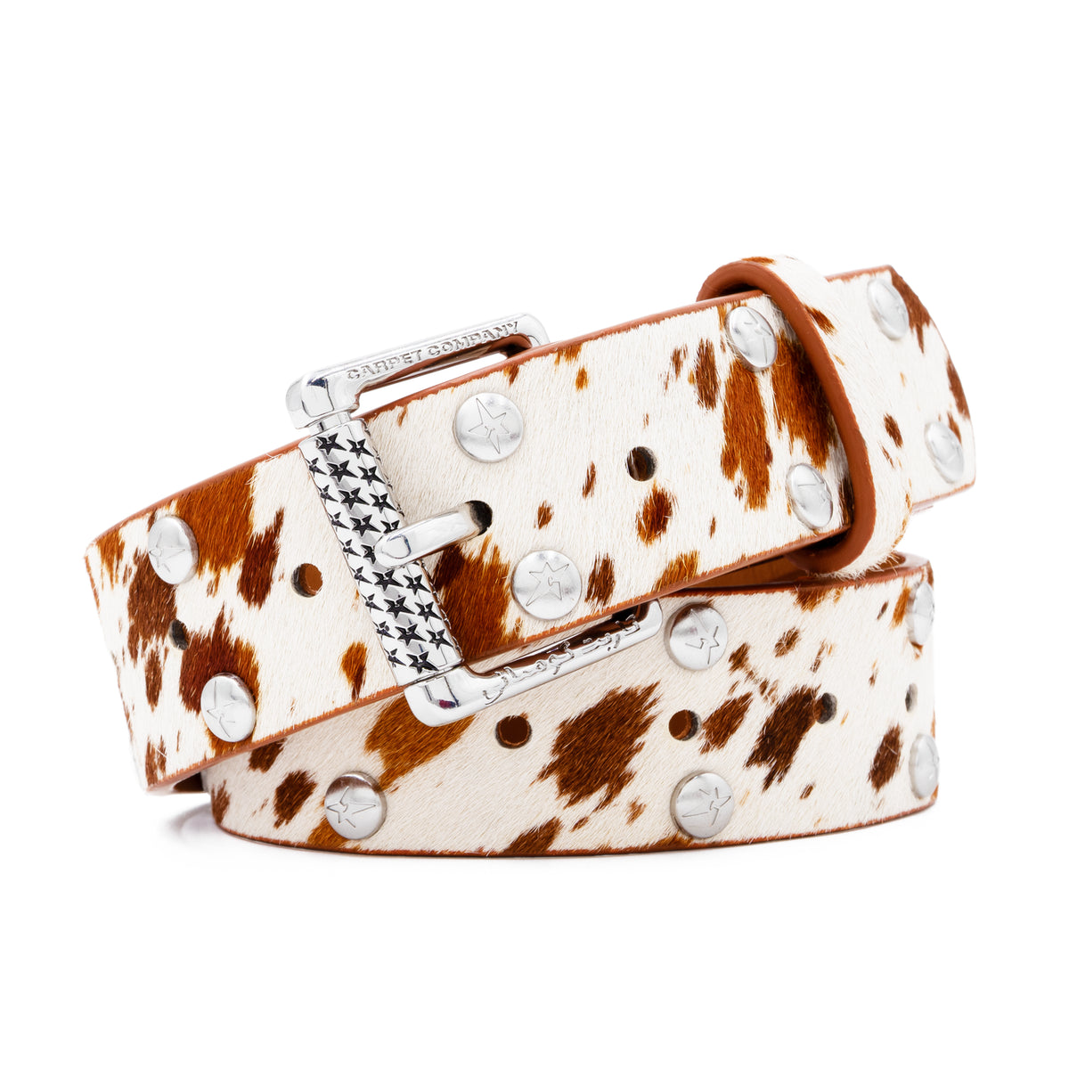 PONY HAIR STUDDED BELT