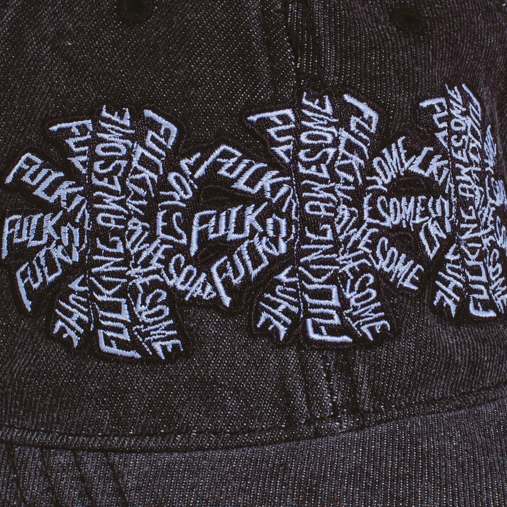 THREE SPIRAL WASHED DENIM 6-PANEL HAT