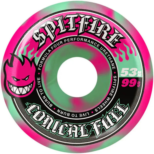 F4 CONICAL FULL TEAL/PINK SWIRL 99D