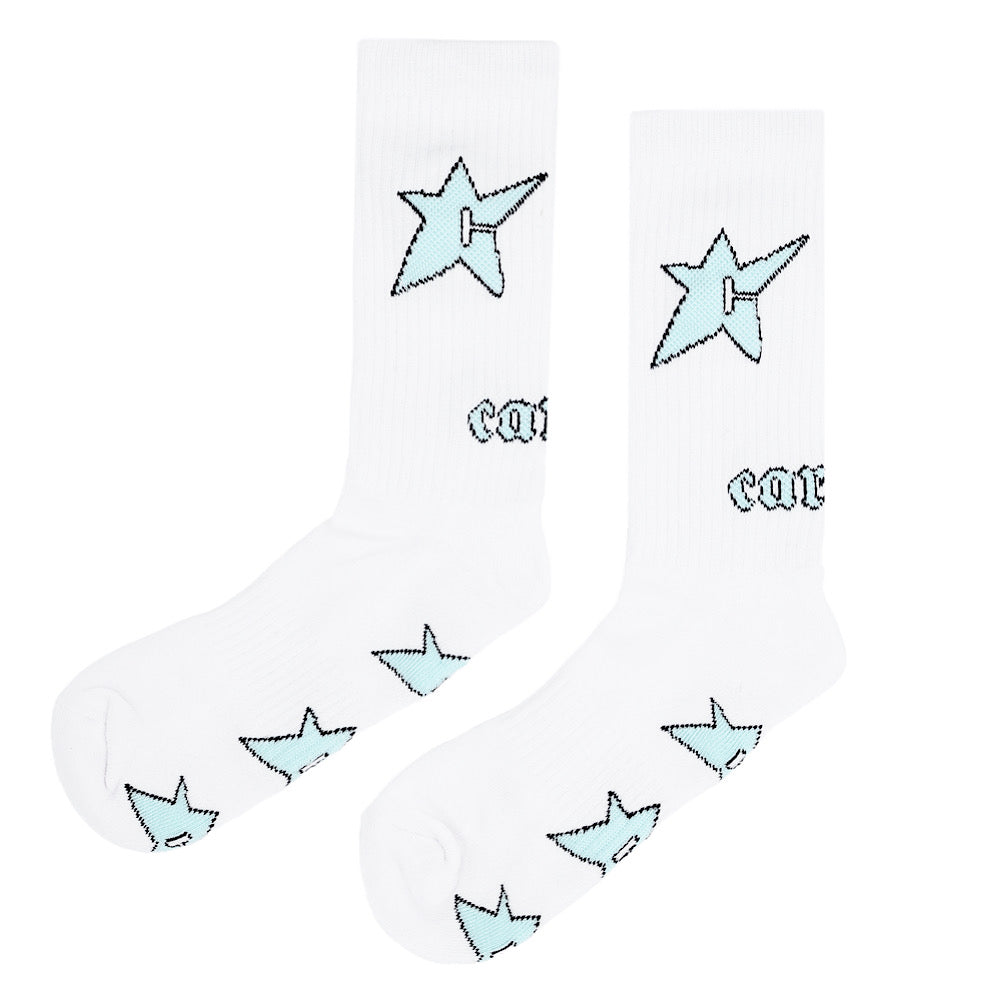 GLOW IN THE DARK C-STAR SOCK - WHITE
