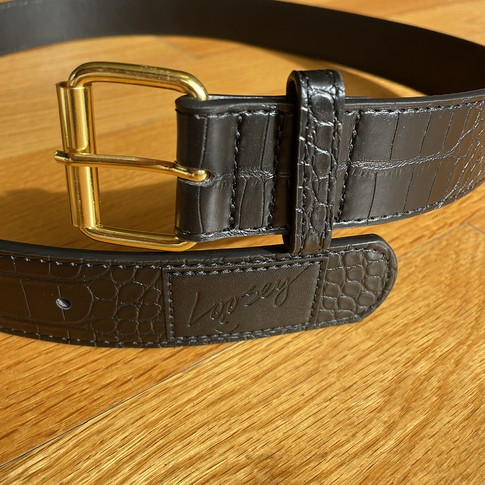 BLACK CROC SKIN BELT