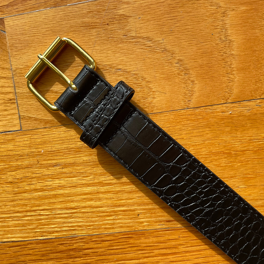 BLACK CROC SKIN BELT