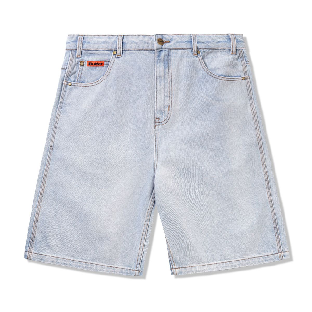 LIGHT BLUE BAGGY DENIM SHORTS