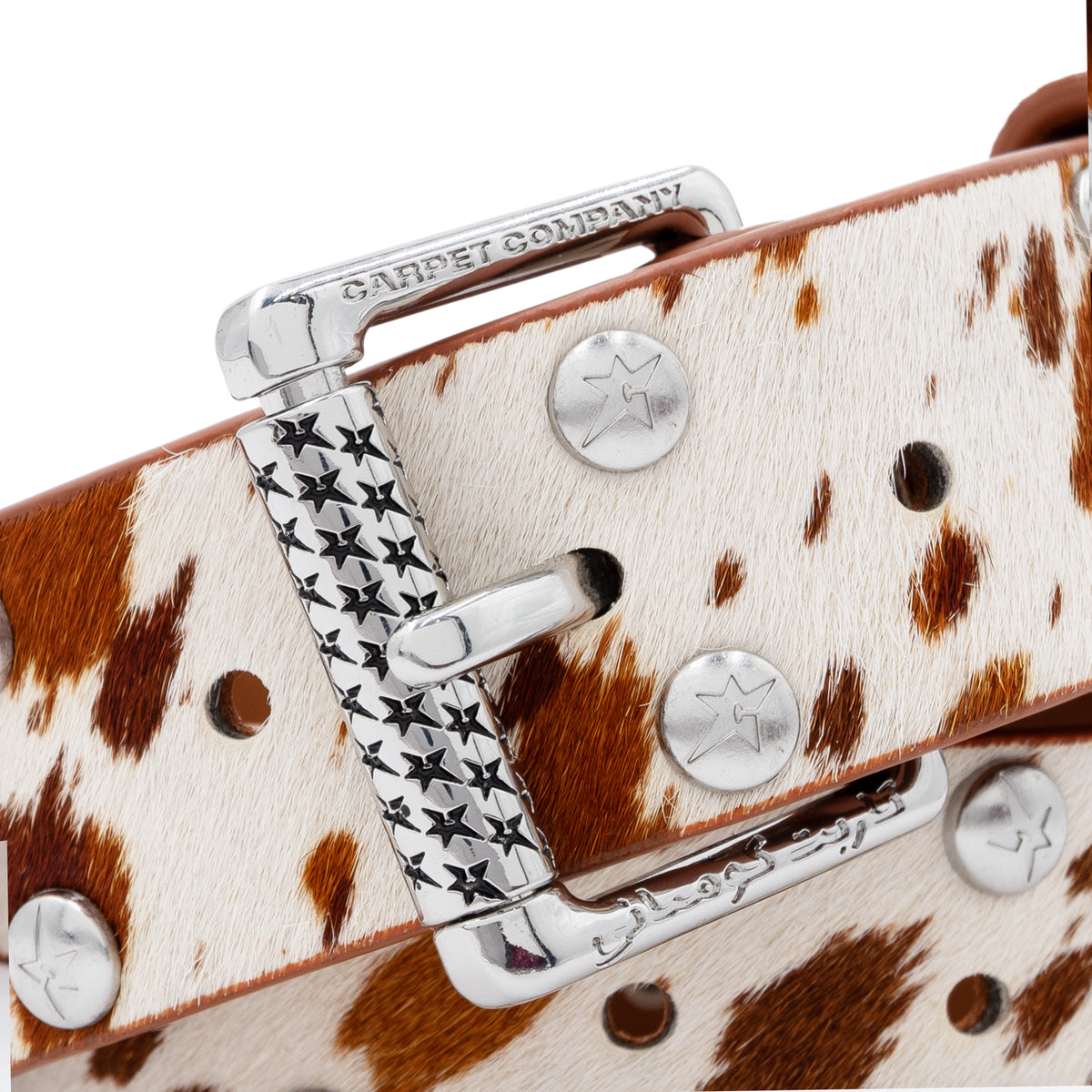PONY HAIR STUDDED BELT