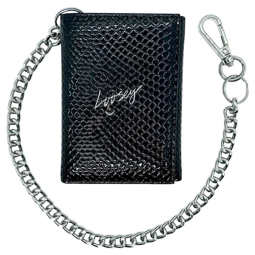 METALLIC BLACK CHAIN GANG WALLET