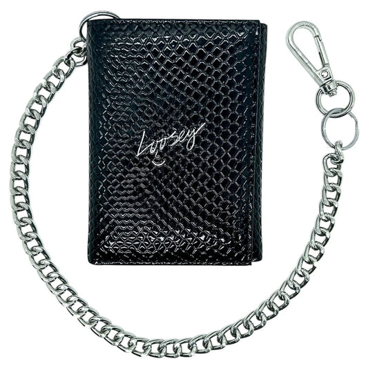 METALLIC BLACK CHAIN GANG WALLET