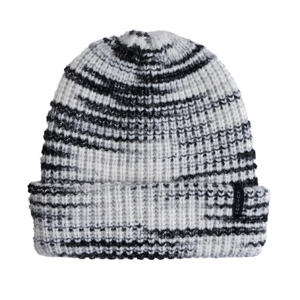 CHUNKY STRIPE BLACK BEANIE