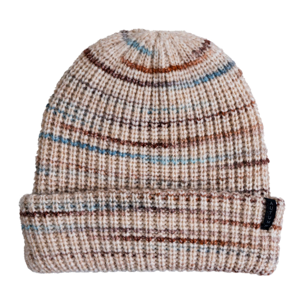 CHUNKY STRIPE SAND BEANIE