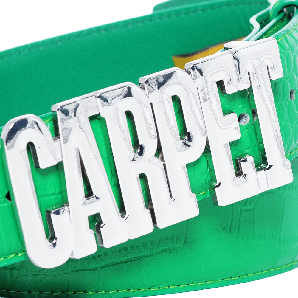 CROCSKIN LEATHER BELT (GREEN)