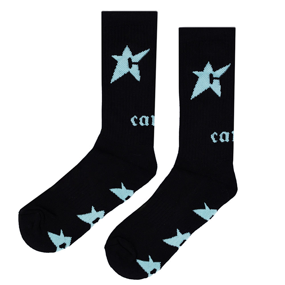 GLOW IN THE DARK C-STAR SOCK - BLACK