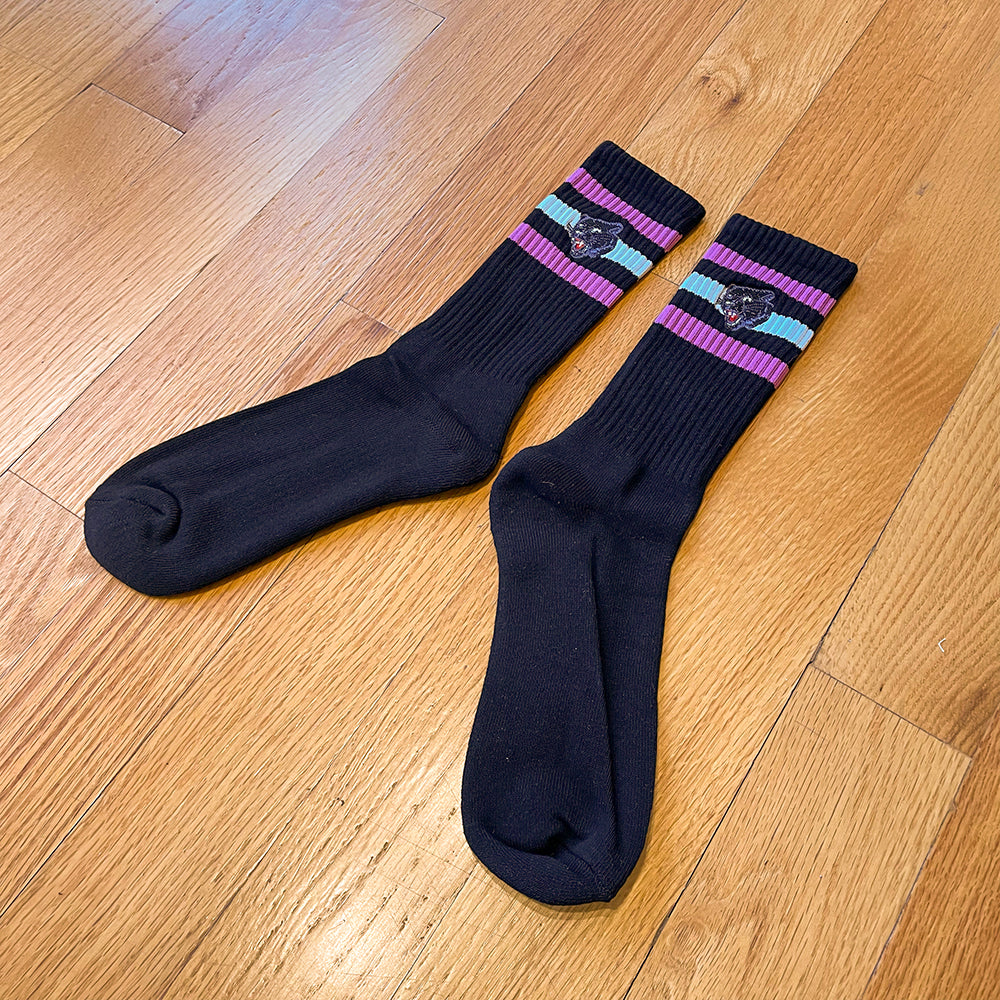 EMBROIDERED PANTHER SOCKS