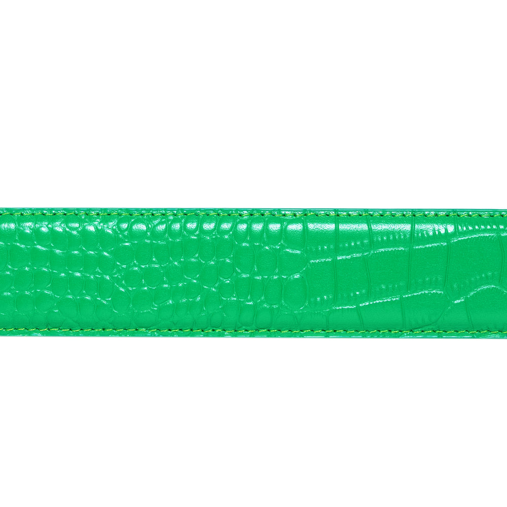 CROCSKIN LEATHER BELT (GREEN)
