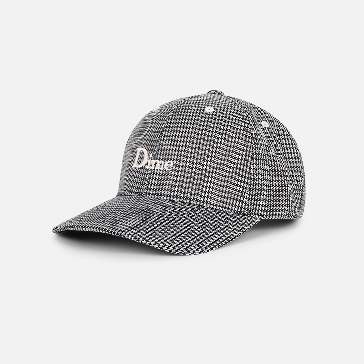 BLACK HOUNDSTOOTH CAP