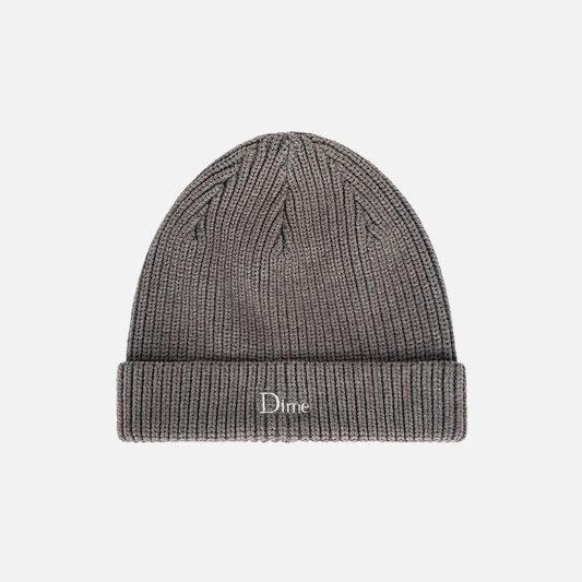 DARK GRAY RIB FOLD BEANIE