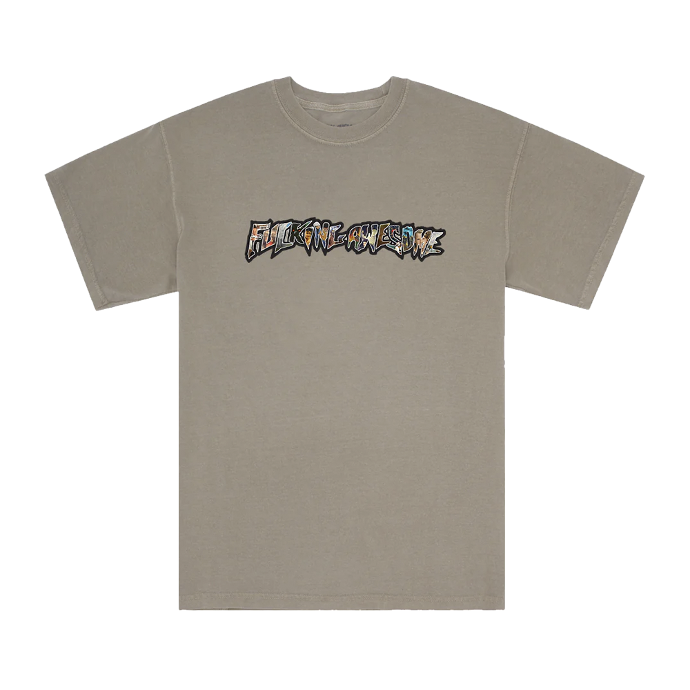 KHAKI DILL COLLAGE LOGO TEE