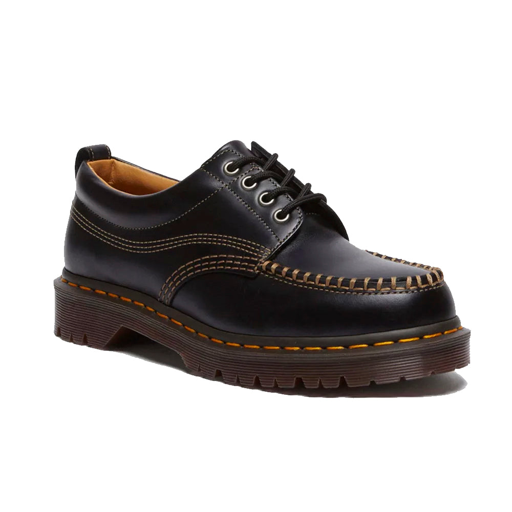 BLACK LOWELL LEATHER MOC TOE SHOES