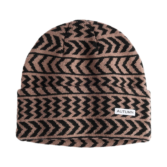 DUSTY MAUVE CHEVRON BEANIE