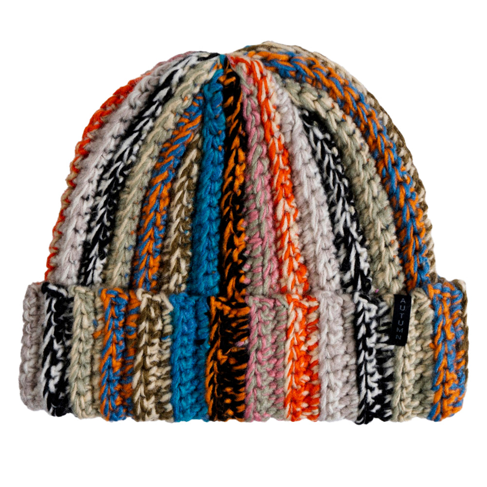 PATCHWORK TEAL BEANIE