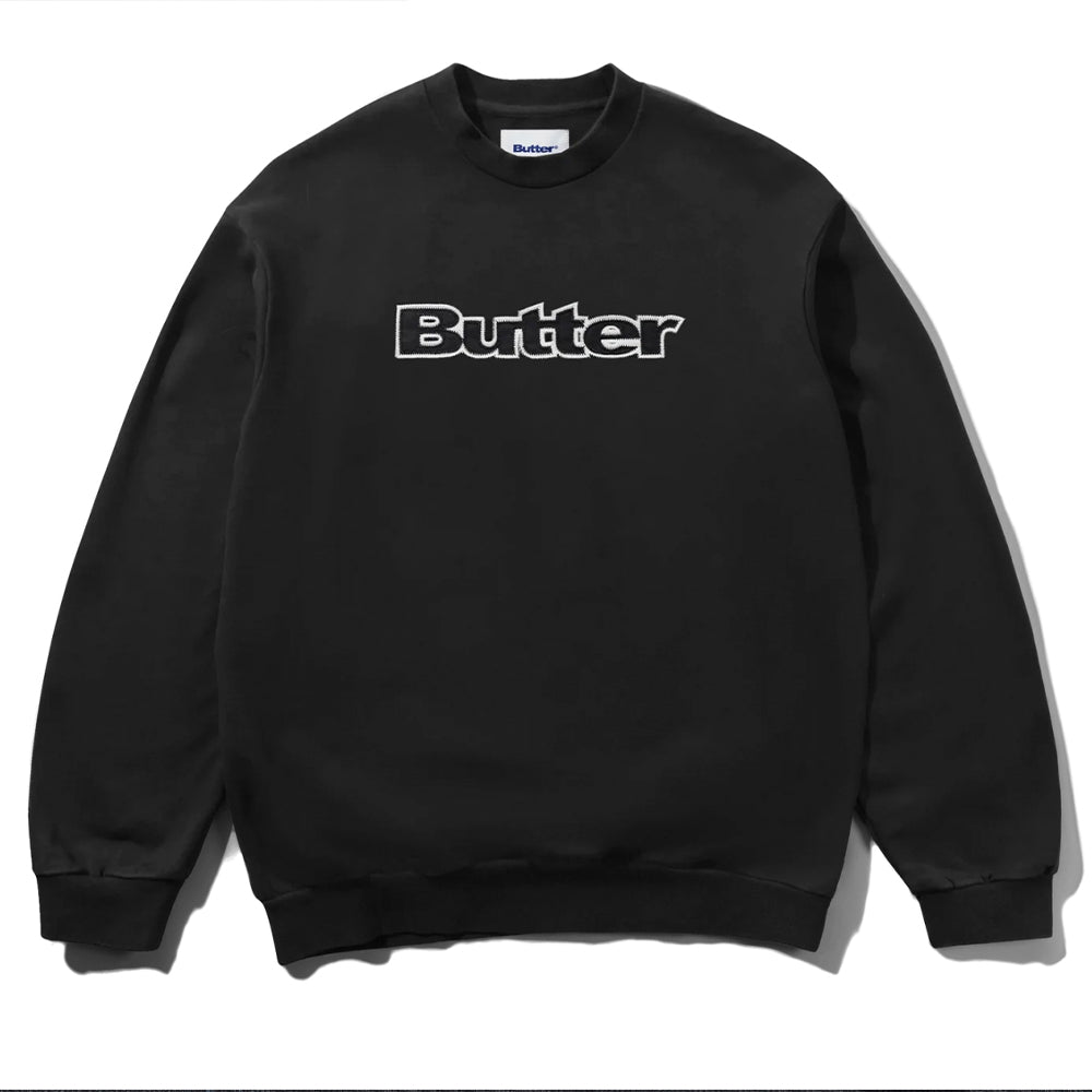 SATIN APPLIQUE LOGO CREWNECK