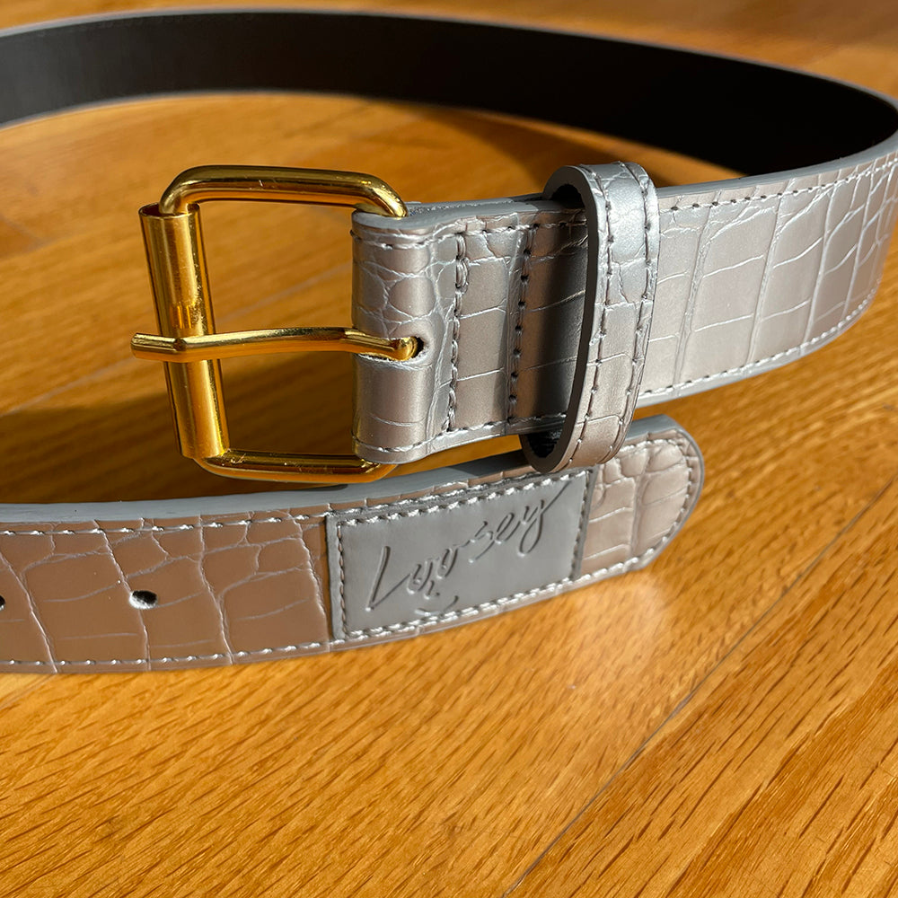 SILVER CROC BELT