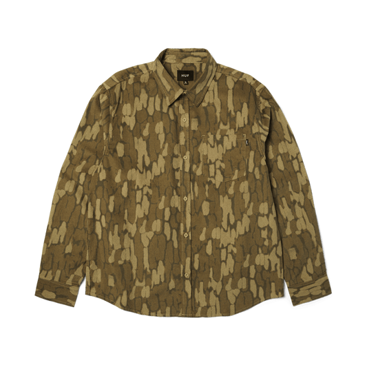 WARPED CAMO CORDUROY SHIRT