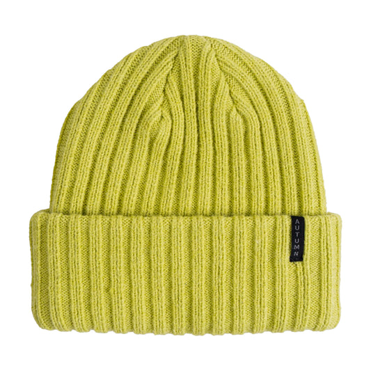 WIDE WALE CHARTREUSE BEANIE