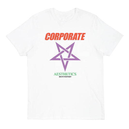 WHITE CORPORATE AESTHETICS TEE