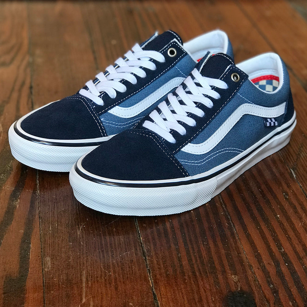 Vans old skool shop navy and white